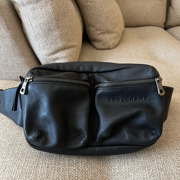 Longchamp Le Pliage Cuir Leather Black Belt Bag - Picture 5 of 13